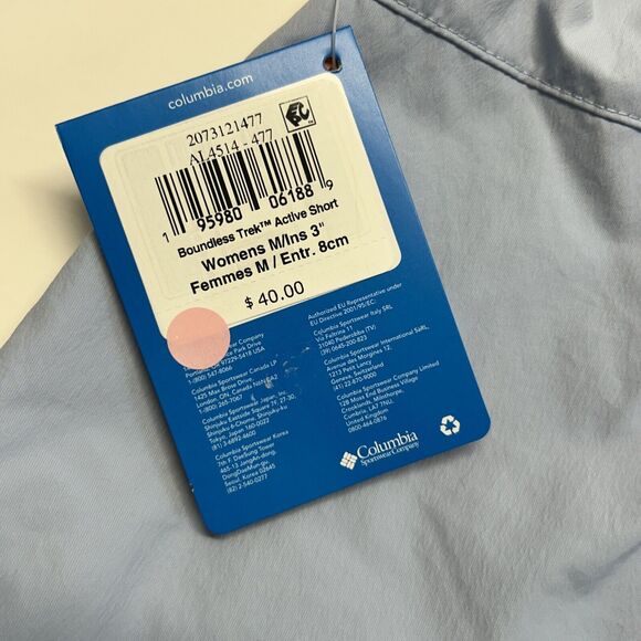 NWT Columbia Women's Boundless Trek Active Shorts - 3” Inseam Size M Light Blue - Picture 6 of 8